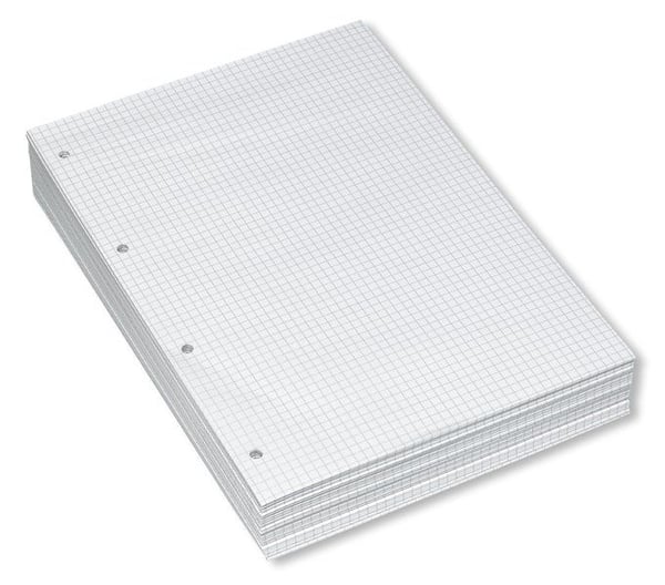 Konferenssilehtiö A4 Bantexin neliöity liimattu 60g ja 4 reikää - (25 arkkia x 20 kappaletta )