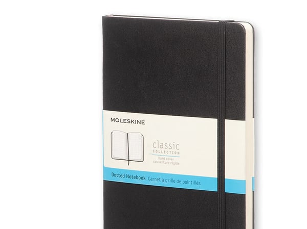 Moleskine Classic, Monokromatisk, Sort, 240 ark, 70 g/m², Prikket rutenettpapir, Innbundet (hardcover)