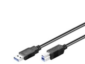 Goobay 95719, 1 m, USB A, USB B, USB 3.2 Gen 1 (3.1 Gen 1), Hankjønn/hankjønn, Sort