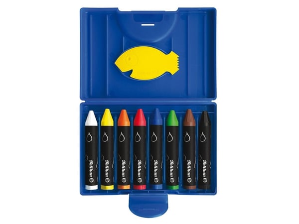 Pelikan 722959, 8 stykker, Sort, Blå, Brun, Grønn, Oransje, Rød, Hvit, Gult, Sort, Blå, Brun, Grønn, Oransje, Rød, Hvit, Gult, Rund, Spiss, Boks