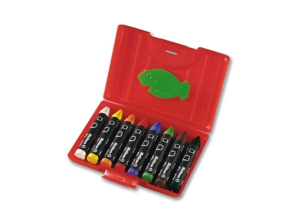 Pelikan 723148, 8 stykker, Sort, Blå, Brun, Grønn, Oransje, Rød, Hvit, Gult, Sort, Blå, Brun, Grønn, Oransje, Rød, Hvit, Gult, Rund, Spiss, Boks