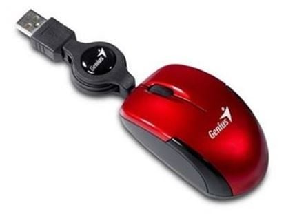 Genius Micro Traveler, Optisk, USB Type-A, 1200 DPI, Rød