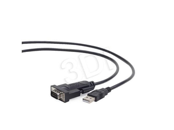 Gembird UAS-DB9M-02, Musta, 1,5 m, USB A-tyyppi, DB-9, Uros, Uros