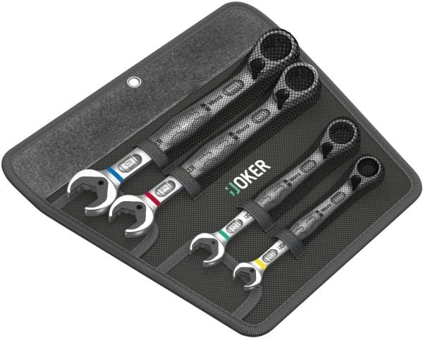Wera Joker Switch Set, 10,13,17,19 mm, 1/4", Kromfarget, Krom-molybden-stål, Kromfarget, Blank