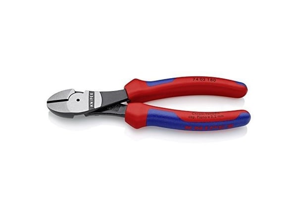 Knipex 74 02 180, Diagonal tang, Kromvanadiumstål, Plast, Blå, Rød, 180 mm, 273 g