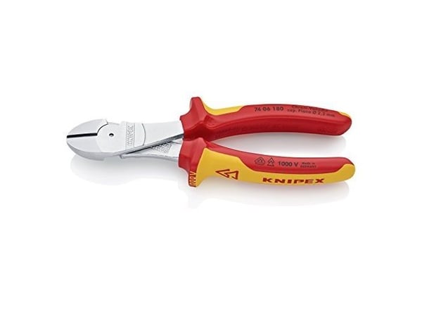 Knipex 74 06 180, Diagonal tang, Kromvanadiumstål, Plast, Oransje, Rød, 180 mm, 280 g