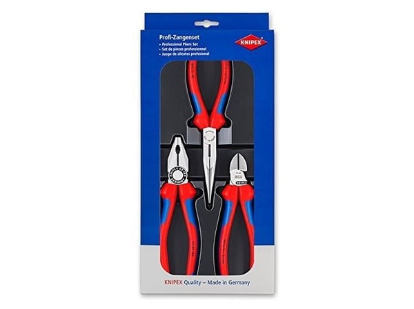 Knipex 00 20 11, Tangsett, Stål, Polypropylen (PP), Blå, Rød, 810 g