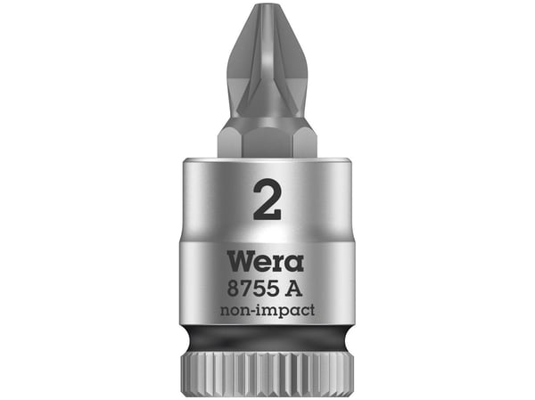 Wera 8755 A 05003354001 Kryssspor Pozidriv Socket bits innsats PZ 2 1/4 (6,3 mm)