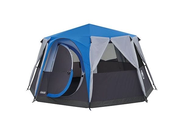 Coleman Cortes Octagon 8, Camping, Hard ramme, Kuppel/Igloo telt, 8 person(er), Lerret, Svart, Blå, Grå