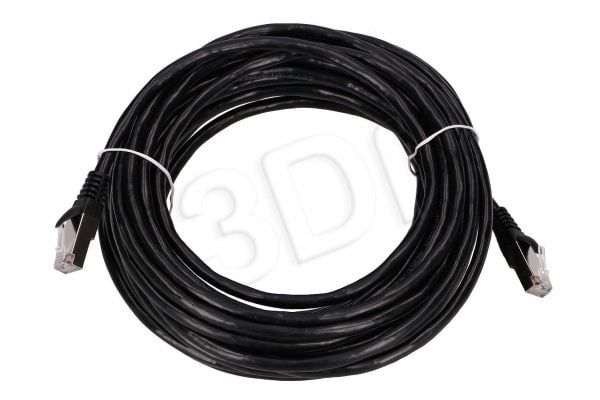 Extralink - Patch-kabel - RJ-45 (hane) till RJ-45 (hane) - 10 m - 5.6 mm - FTP - CAT 5e - inomhus, formpressad, hakfri - svart