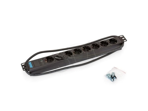 Triton RAB-PD-X06-A1, Perus, 1U, Vaaka/Pysty, Musta, 8 AC-pistorasia(a), Tyyppi E / F