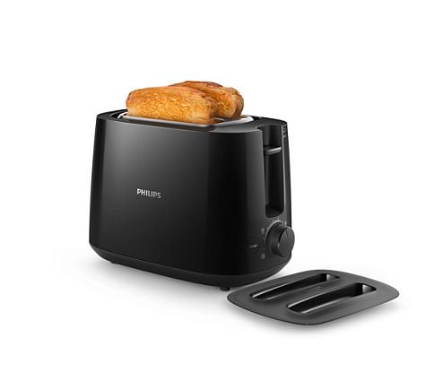 Philips Daily Collection HD2582 - Brødrister - 2 skive - 2 Spor - svart