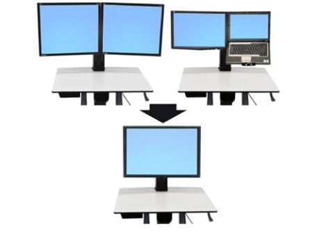 Ergotron WorkFit - Conversion kit - monteringskomponent (svingtapp, kontaktplate) - for LCD-skjerm - Dual eller LCD & Laptop til Single HD - skjerm...
