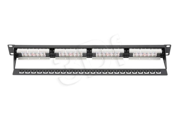 DIGITUS Professional DN-91624U - Patch-panel - CAT 6 - UTP - RJ-45 X 24 - RAL 9005, svart - 1U - 19"
