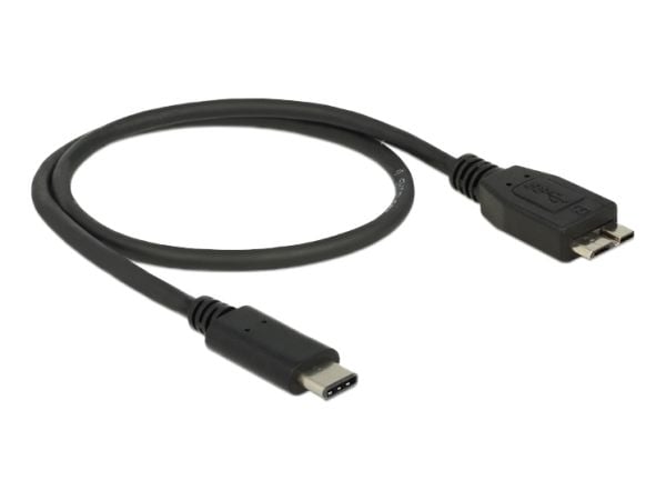 Delock - USB-kabel - Micro-USB Type B (hann) til USB-C (hann) - USB 3.1 Gen 2 - 50 cm - svart