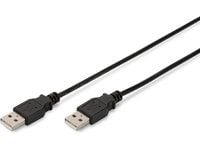 ASSMANN - USB-kabel - USB (hann) til USB (hann) - USB 2.0 - 1.8 m - formstøpt - svart