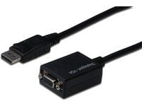 ASSMANN - DisplayPort-adapter - DisplayPort (hann) til HD-15 (VGA) (hunn) - 15 cm - formstøpt - svart