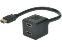 ASSMANN - HDMI-splitter - HDMI hann til HDMI hunn - 20 cm - skjermet - svart