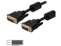 DIGITUS - DVI-kabel - dobbeltlenke - DVI-D (hann) til DVI-D (hann) - 5 m - formstøpt, tommelskruer - svart