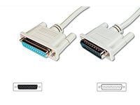 ASSMANN - Seriell/parallell-forlengelseskabel - DB-25 (hann) til DB-25 (hunn) - 5 m - formstøpt, tommelskruer - beige