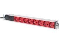 DIGITUS Professional DN-95410-R - Flerkoplingslist (kan monteres i rack) - AC 220-240 V - 4000 watt - inngang: IEC 60320 C14 - utgangskontakter: 8 ...