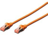 DIGITUS - Patchkabel - RJ-45 (han) til RJ-45 (han) - 50 cm - SFTP - CAT 6 - booted, halogenfri, knastfri - oranssi, RAL 2008