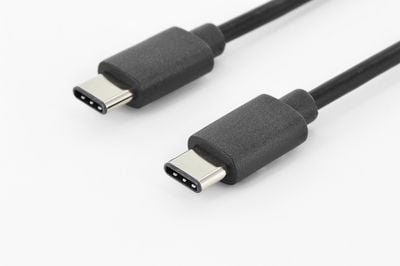 ASSMANN - USB-kabel - USB-C (hann) til USB-C (hann) - USB 2.0 - 1 m - formstøpt - svart