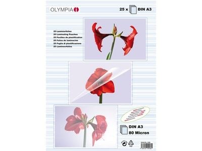 Olympia laminointikalvot DIN A3, 25 kpl 80 mikrometriä 80 mic
