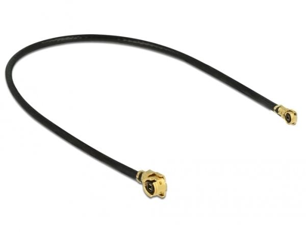 Delock - Antennekabel - MHF/U.FL plugg vinklet til MHF4/HSC plugg vinklet - 10 cm - koaksial - svart