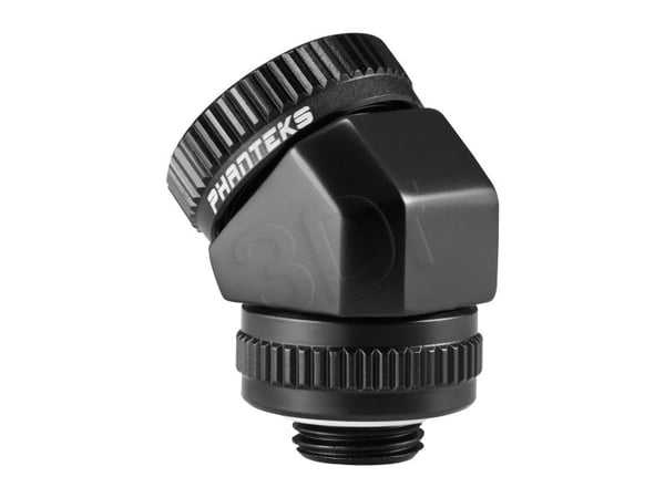 Phanteks PH-RA45_BK16, Adapter fitting, Metall, Svart, 45°, Honkoppling, Honkoppling