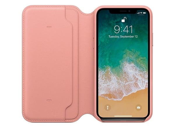 Apple - Lommebok for mobiltelefon - lær - bløt rosa