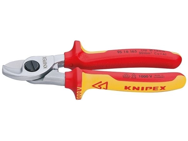 Knipex 95 16 165, Kaapelileikkuri, Punainen, Keltainen, Kromi, Oranssi, Punainen, Ruostumaton teräs, 1,5 cm, REACH, VDE