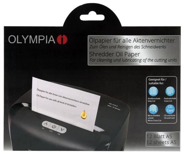 OLYMPIA - Smøreark for makuleringsmaskin (en pakke 12)