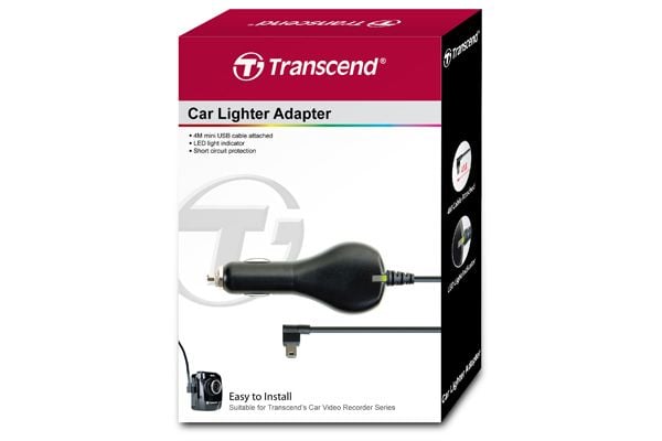 Transcend TS-DPL2, Auto, Tupakansytytin, 5 V, 1 A, 4 m, Musta
