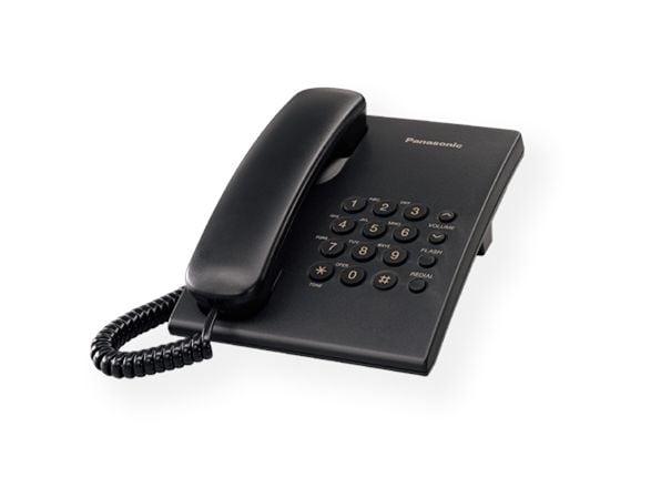 Panasonic KX-TS500, Analog telefon, Kablet håndsett, Sort
