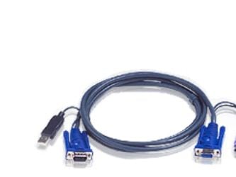 ATEN Intelligent KVM Cable 2L-5502UP - Tastatur / video / musekabel (KVM) - USB, HD-15 (VGA) (hann) til PS/2, HD-15 (VGA) - 1.8 m