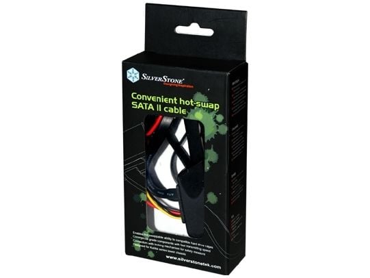 SilverStone CP05 - SATA-kabel - Serial ATA 150/300 - SATA-kombo (hunn) til 4-pin intern strøm, SATA - 50 cm - svart
