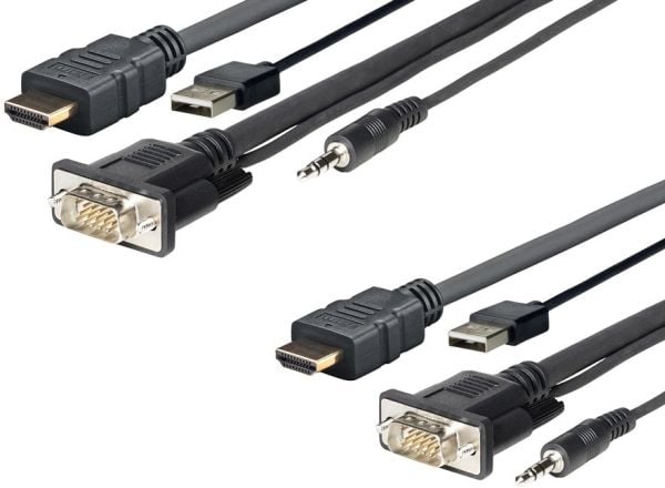 VivoLink Pro - HDMI-kabel - HDMI hann til USB, HD-15 (VGA), stereo minijack hann - 3 m