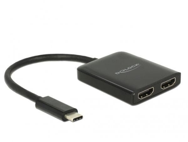 Delock - Ekstern videoadapter - STDP4320 - USB-C - 2 x HDMI - svart - løsvekt