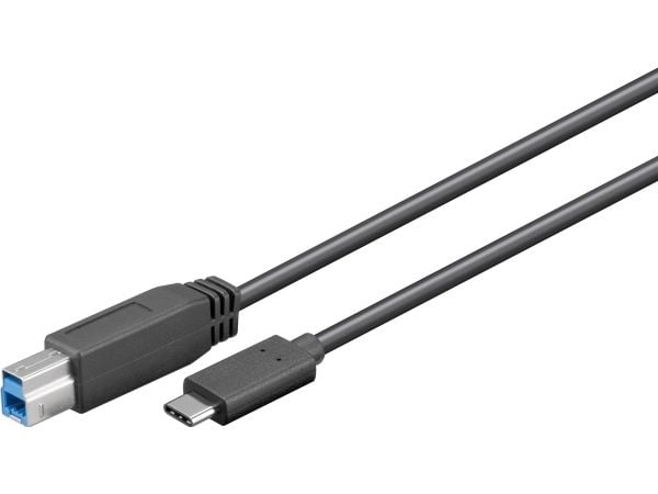 Goobay 67986, 1 m, USB B, USB C, USB 3.2 Gen 1 (3.1 Gen 1), Hankjønn/hankjønn, Sort