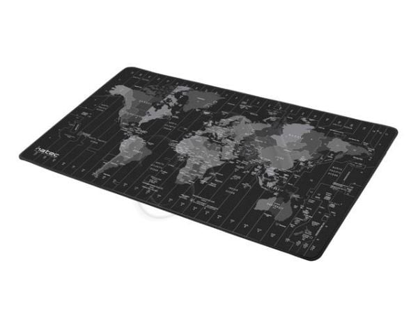 NATEC Time Zone Map Maxi, Svart, Grå, Bilde, Stoff, Gummi