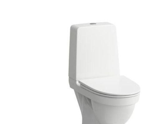 Laufen Kompas skruemonteret toilet med skjult P-lås og åben skyllekant