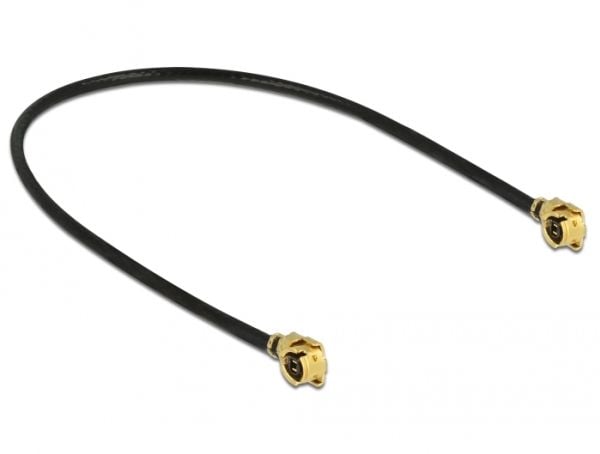 Delock - Antennekabel - MHF/U.FL plugg vinklet til MHF/U.FL plugg vinklet - 10 cm - koaksial - svart