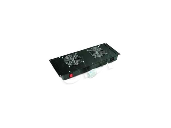 Triton 19" Vertical fan unit - 2 fans, Svart, 4U