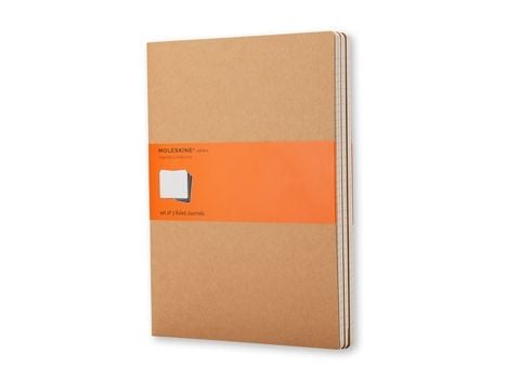 Cahier Journal Linjeret Large Kraft 3-Pak