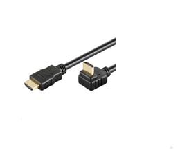 MicroConnect High Speed HDMI with Ethernet - HDMI-kabel med Ethernet - HDMI hann til HDMI hann - 1 m - 270°-kontakt