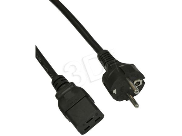 Akyga Pro Series - Verkkokaapeli - virta CEE 7/7 (naaras) IEC 60320 C19 - 250 V - 16 A - 1,8 m - musta - musta