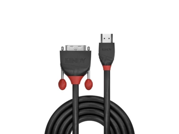 Lindy 36275, 10 m, HDMI Type A (Standard), DVI-D, Hankjønn, Hankjønn, Nikkel/gull