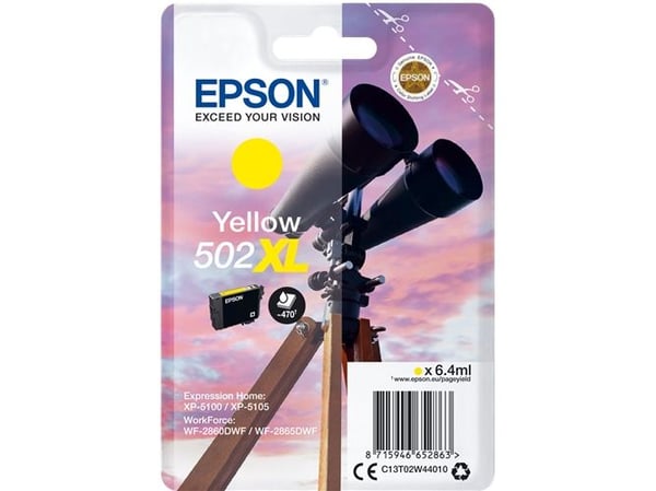 Bläckpatron epson 502xl 470 sidor gul