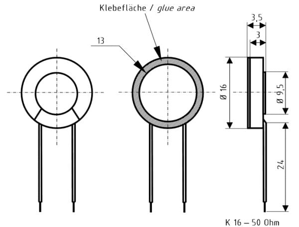Visaton K 16 0,63 tum 1,6 cm miniatyrhögtalare 0,5 W 8 Ω